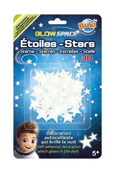 Buki France Glow-in-the-dark Wall Decorations - 3D Stars