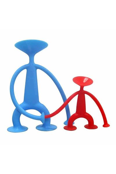 Micostore Flexible Men, Suction Cup Toy, 2 Silicone Rubber Figures