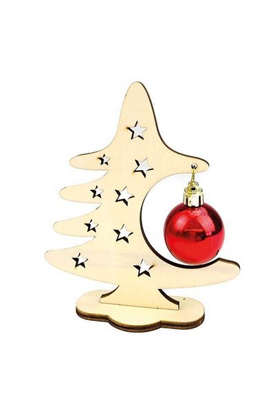 Beleduc Wooden Christmas Tree For Decoration, With Globe Pendant, Art & Craft Accessories For Children