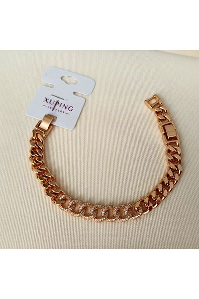 STAİNLES Xuping Thick Chain Xp Stamped Rose Gold Bracelet