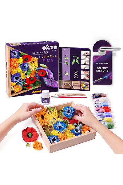 OKTO Wood Craft Creation Set - Flowers, 21 21cm - Freedom