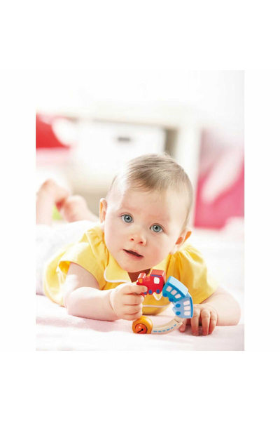 Haba Rattle Toy For Babies, Made Of Colored Wood, Train