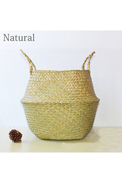 Choice سلة تخزين منسوجة قابلة للطي مقاس 16×14 سم مع مقبض لتنظيم الألعاب والغس...