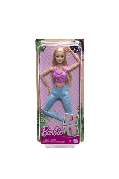 mattel Barbie Made To Move Doll Blonde With Pink Top
