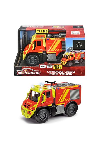 Majorette Masina De Pompieri Mercedes Unimog U530 Fire Truck 13 Cm Cu Lumini Si Sunete