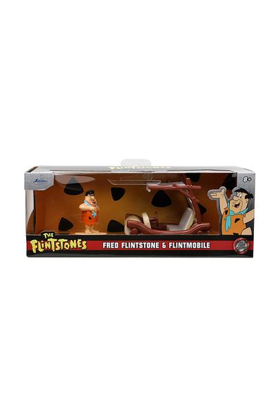 Simba Jada Set Metal Car Flintmobile Scale 1:32 and Fred Flintstone Figurine