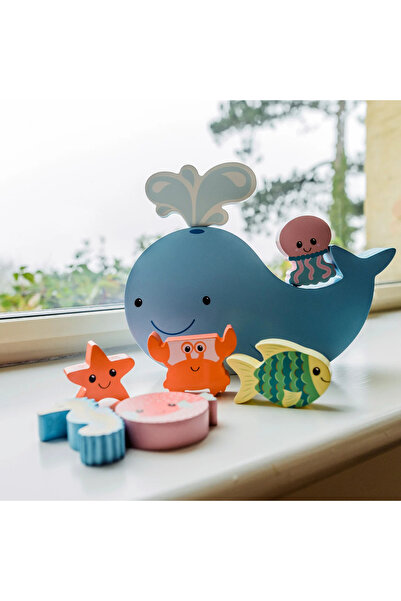 Orange Tree Toys Wooden Balancing Game, Whale and Marine Fauna,