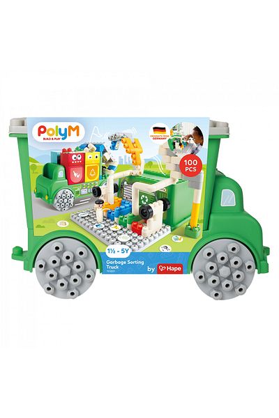 Hape Polym - Toy Garbage Truck (101 PIECES)
