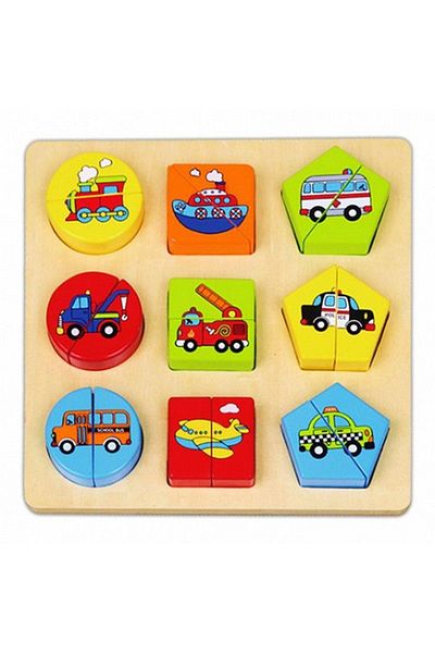 Fakopancs Wooden Puzzle, Vehicles, 9 Pieces