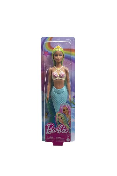 mattel Barbie Dreamtropia Papusa Sirena Cu Corest Galben Si Coada Albastra
