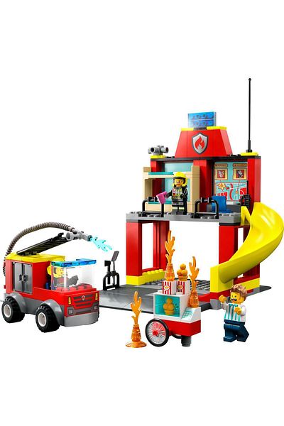 LEGO ® City Fire Station and Fire Truck 60375 - Construction Set for Ages 4 and Up (153 Pieces)