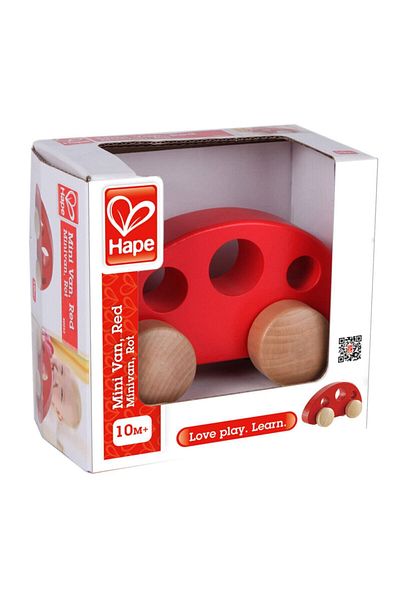 Hape Κόκκινο παιχνίδι μίνι βαν - Το πρώτο μου αυτοκίνητο