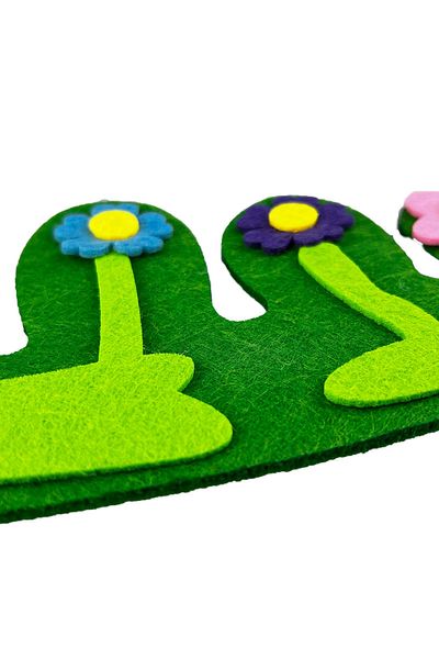 Micostore Felt fence, with flowers, 27 x 10 cm, 1 pc/set, art & craft accessories for children