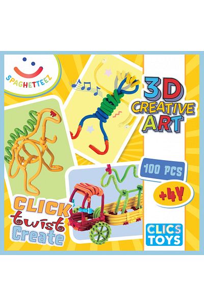 Clicstoys Set De Construit Cu Magnet Spaghetteez 100 Piese