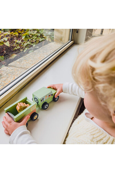 Orange Tree Toys Wooden Truck For Transporting Farm Animals,