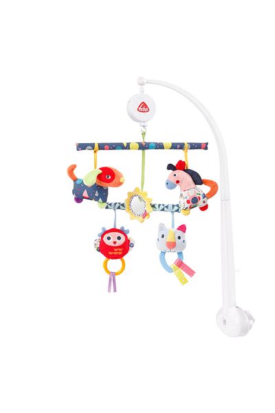 Fehn Mobile musical carousel with activities - Friends of colors