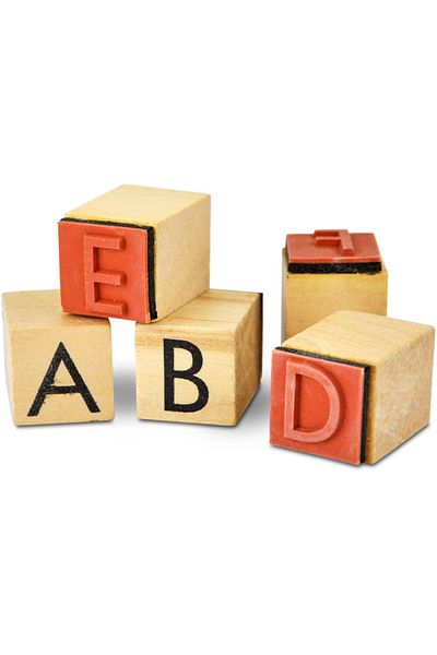 Meyco Set Of 26 Wooden Stamps, Alphabet Letters, Large Size, Art & Craft Accessories For Children