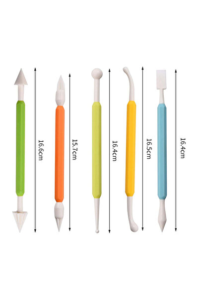 Micostore Set of 9 Plasticine Modeling Molds, Modeling Tools for Pasta, Clay or Wax, Double Ended, Multicolor