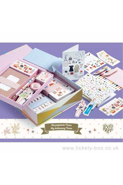 djeco Tinou, Set Papetarie Cu Felicitari, Coli Autocolante, Semne De Carte, C...