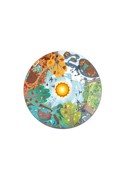 Hape Children's Puzzle With The Seasons, Led Lights (17 PIECES)