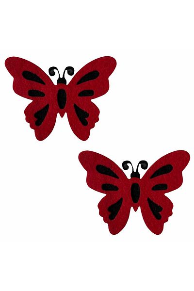 Micostore Felt Butterflies, Red, 6 X 4.5 Cm, ​​2 Pcs/set, Art & Craft Accessories For Children