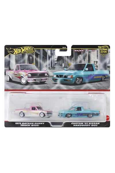 mattel Hot Wheels Premium Set of 2 Diecast Cars Datsun Sunny Truck and Nissan Hardbody 1:64 Scale