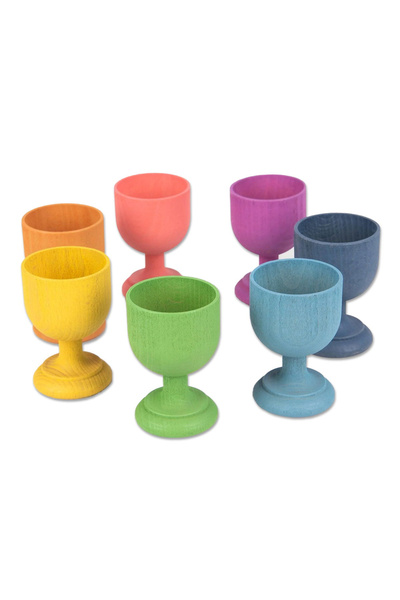 TickiT Πολύχρωμα ξύλινα ποτήρια, σετ 7 τεμαχίων,