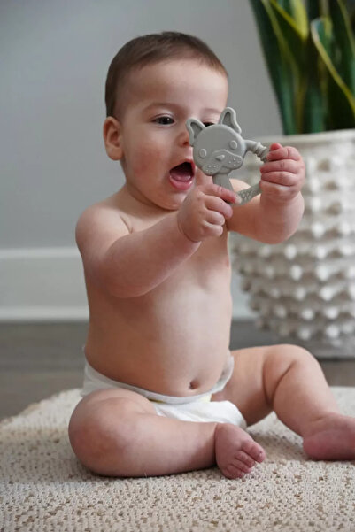 Melii Set of 2 Silicone Teething Toys Bulldog Cat Model