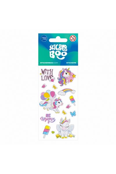 Micostore Stickere Cu Unicorni, 3 Folii, Ideale Pentru Decorarea Rucsacurilor, Caietelor, Desenelor