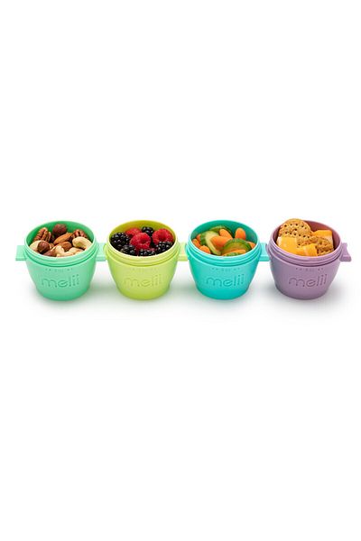 Melii Recipient pentru depozitarea alimentelor pentru bebeluși Snap & Go Pods, 170 ml, 4 buc.