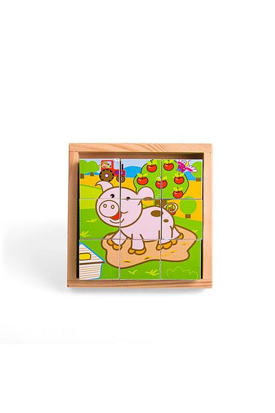 BIGJIGS Toys Cubic Puzzle - Domestic Animals