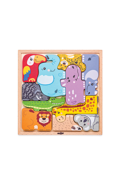Woody Puzzle din lemn - Forme de animale