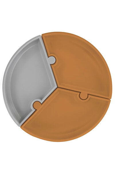 MinikOiOi Πιάτο παζλ, 100% σιλικόνη υψηλής ποιότητας, σε χρώμα καφέ σκόνης Wo...