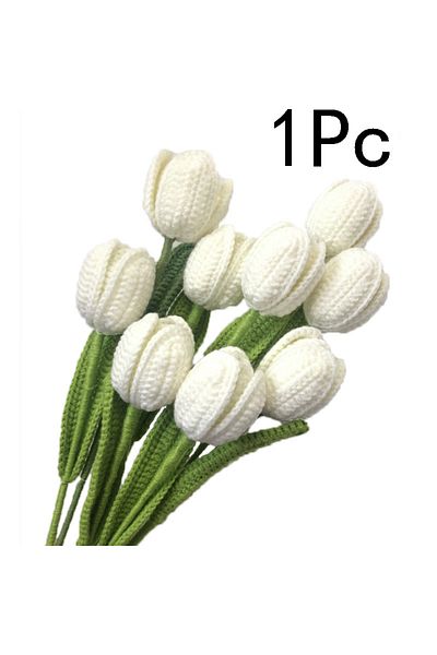 Choice 01 Hand Knitting Flower Plants Hand-woven Tulip Crochet Flower Desktop Ornament Artificial Flower We