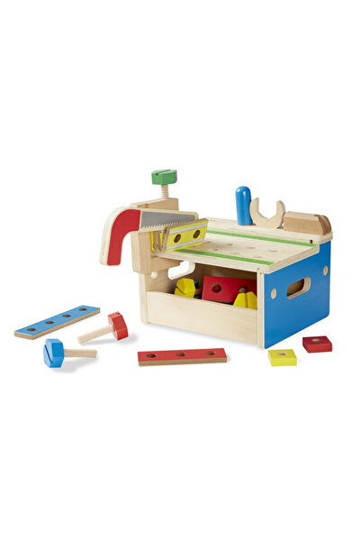 Melissa & Doug Banc de lucru de jucărie cu ferăstrău și ciocan