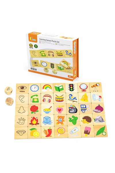 Viga Toys Wooden Matching Puzzle, Learning the Senses