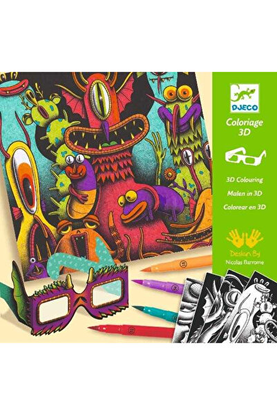 djeco Atelier De Colorat 3d - Monstruleti Simpatici - Set Creativitate Si Ind...