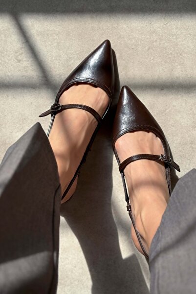 NİŞANTAŞI SHOES X-Harmony Дамски балеринки с шарени колани с детайли за остри пръсти и къс ток