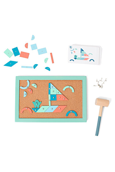 BS Toys Set de mozaic, fixează formele cu ciocan și cuie