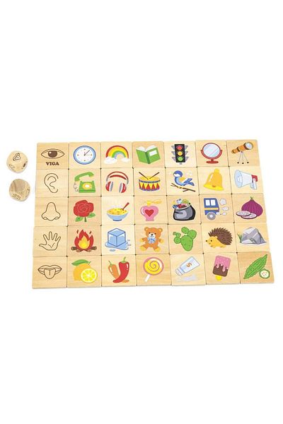 Viga Toys Wooden Matching Puzzle, Learning the Senses