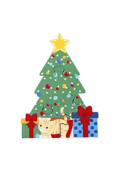 Orange Tree Toys Ξύλινο παζλ χριστουγεννιάτικου δέντρου,