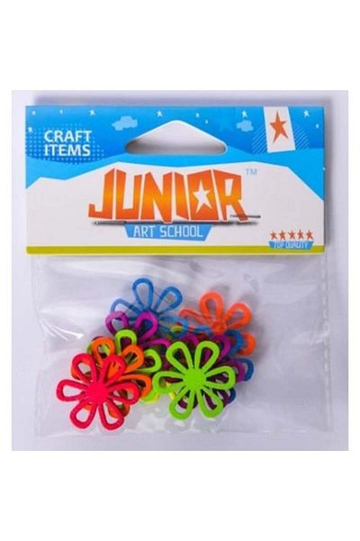 Junior Colorful Flower Set, Made Of Wood, 10 Pieces, Art & Craft Accessories For Children