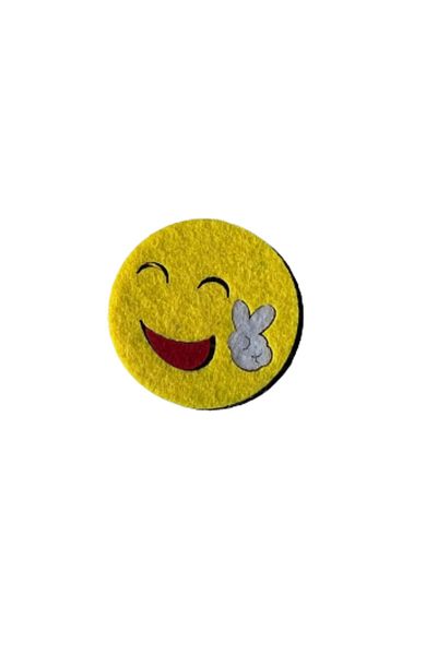 Micostore Emoji, Smiling Faces, Made Of Felt, 5 X 5 Cm, ​​50 Pcs/set, Art & Craft Accessories For Children