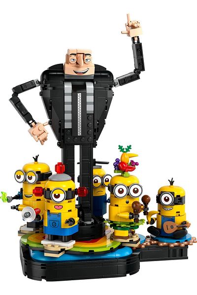 LEGO Jucărie Despicable Me 4 Gru și Minions - Pentru vârste de la 9 ani în sus, 839 de piese de construcție