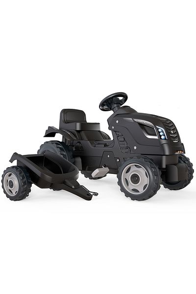 Smoby Farmer Xl Pedal Tractor And Trailer Black