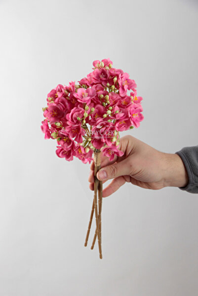 Yapay Çiçek Deposu Lüx Garnitürlü Yasemin Çiçeği Buketi 4 Dallı 40 cm Fuşya