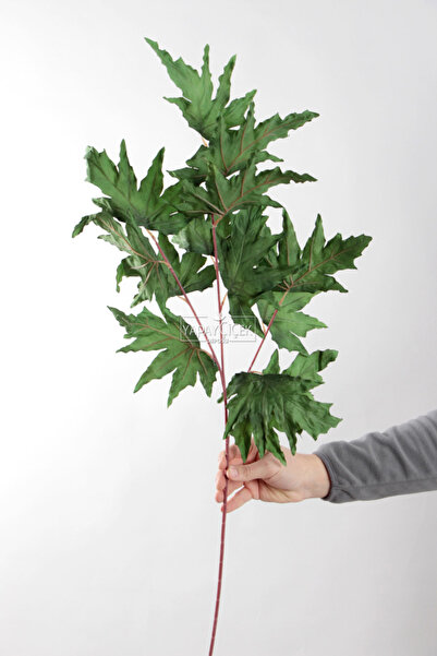 Yapay Çiçek Deposu Yapay Büyük Çınar Yaprağı Dalı 95 cm Yeşil