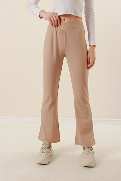 leyla sanat sanata yeni bir bakış açısı Leyla Sanat a New Perspective on Art 10220 Spanish Flare Pants - Beige