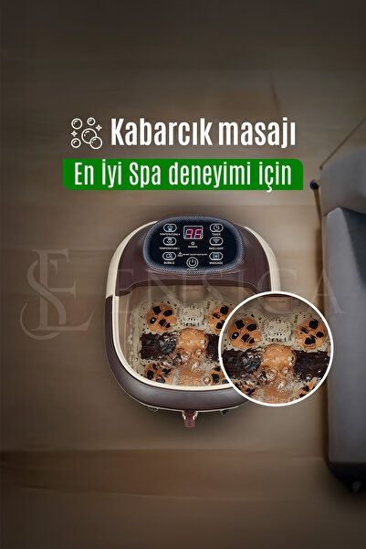 Mega Plus Otomatik Masaj Fonksiyonlu Akapuntur Ayak Bakımı Isıtmalı Dokunmatik Ayak Spa Su Banyo Masaj Aleti