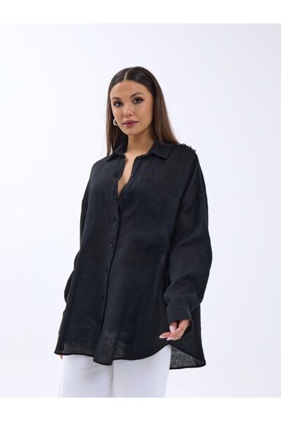 Kokosh moda DRESSIFY ЖІНОЧА МОДА 7399 GÖMLEK-SİYAH